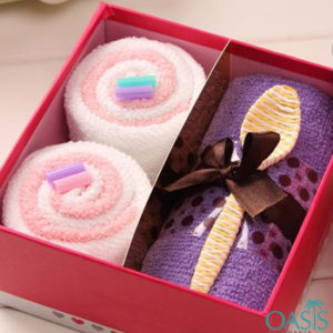 Wholesale Pink And Violet Luxury Towel Set Manufacturer