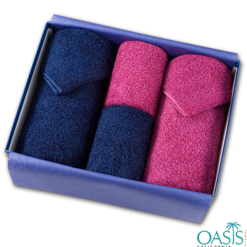 Wholesale Pink And Blue Luxury Towel Set