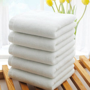 Soft Absorbent White Organic Bamboo Cotton Towels Manufacturer