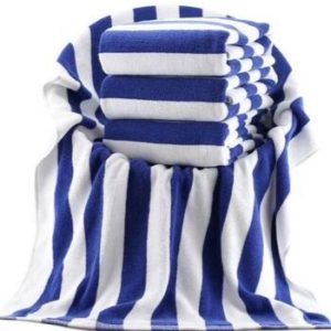 Wholesale Blue and White Plush Bath Towel