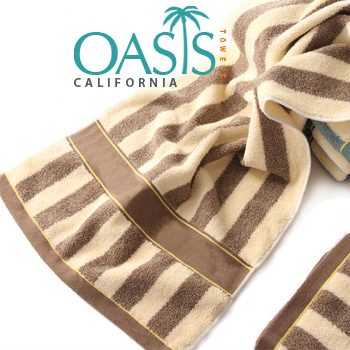 Wholesale Classic Brown and Beige Striped Towels