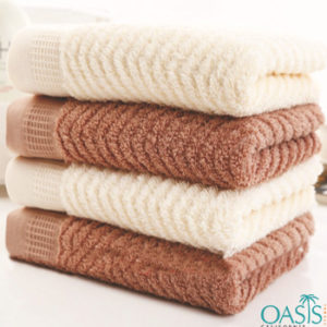 Wholesale Brown And Off-White Egyptian Towel Set 