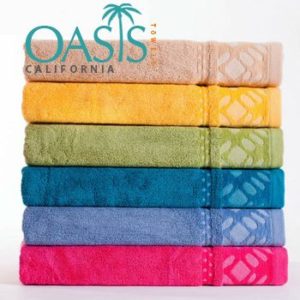 Wholesale Towels with Electric Hues Etched Borders