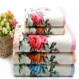 Wholesale Powder Hue Floral Bath Towel Set