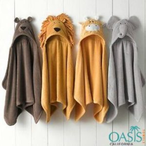 Wholesale Fun Animal Motif Hooded Bath Towels Manufacturer