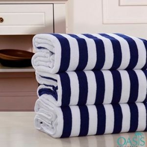 Wholesale Bold Black and White Stripe Hotel Towels Manufacturer