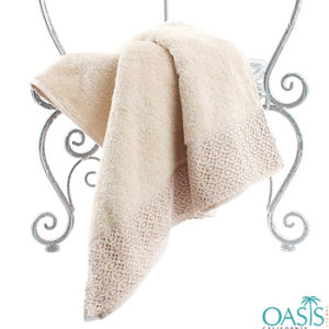 Wholesale Pearly Cream Lacy Custom Towel Manufacturer