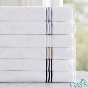 Wholesale White Etched Border Organic Towels Manufacturer