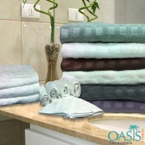 Wholesale Check Weave Plush Bath Towel Set Manufacturer