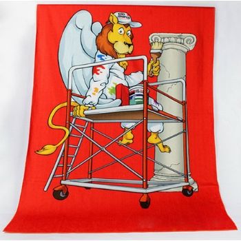 Cute Motif White and Red Kids Bath Towels Wholesale
