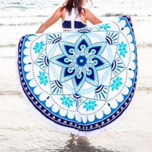 Wholesale Lotus Printed Cotton Round Beach Towels Manufacturer