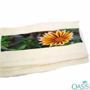 Wholesale Soft Cream Floral Border Sublimation Towels Manufacturer