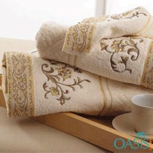 Wholesale Tinge and Hue and Cream Paisley Weave Bath Towel Set Manufacturer