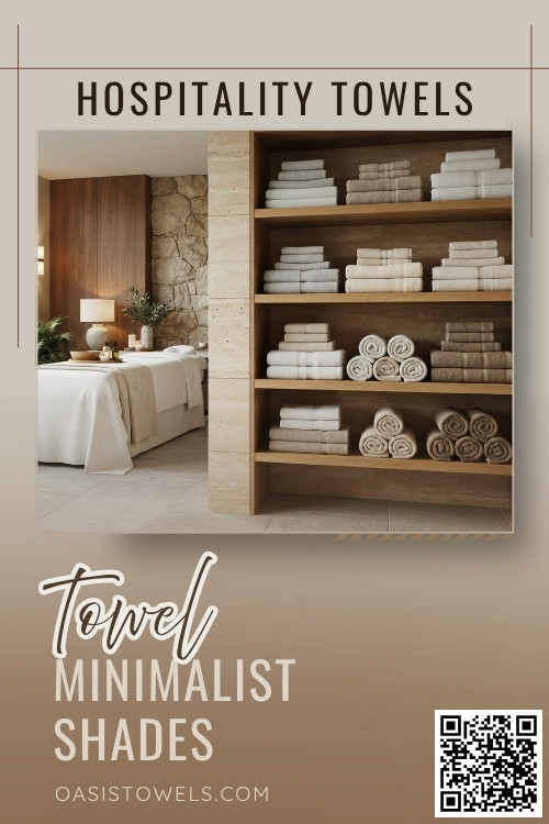 White and beige hospitality towels complementing modern interiors White and beige hospitality towels complementing modern interiors