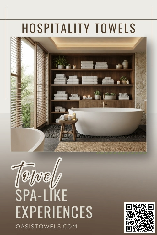 Spa-quality bath towels and washcloths in a luxury hotel bathroom Spa-quality bath towels and washcloths in a luxury hotel bathroom
