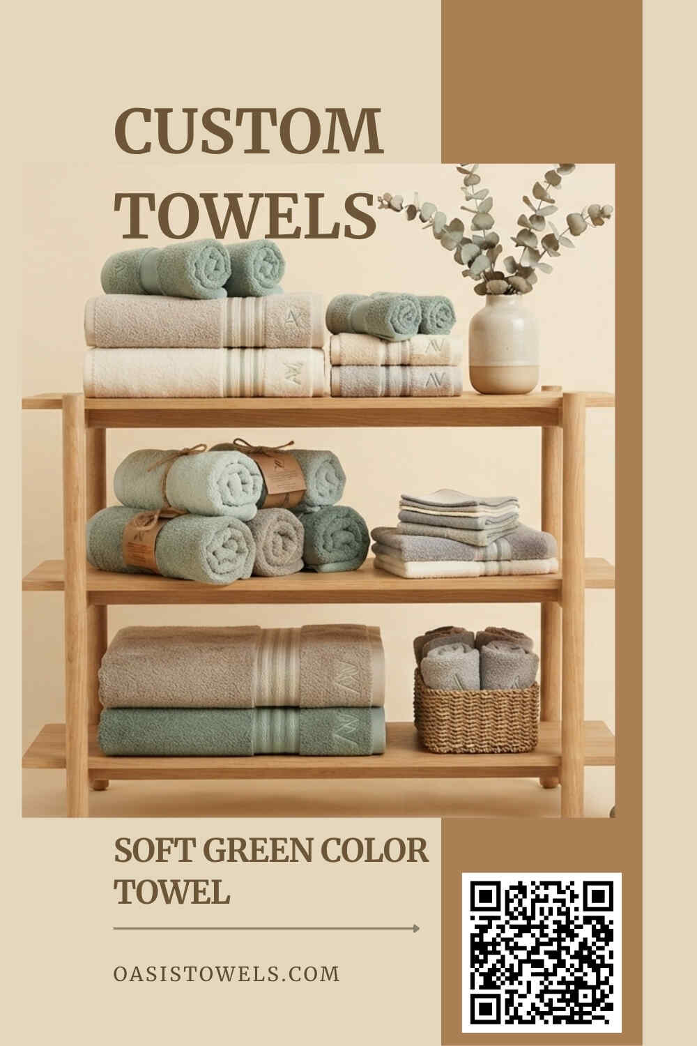 Custom towels in coordinated brand colors Custom towels in coordinated brand colors