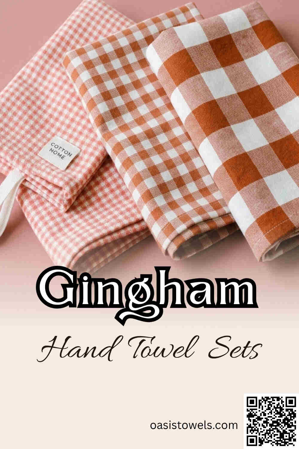Gingham checked hand towel set Gingham checked hand towel set