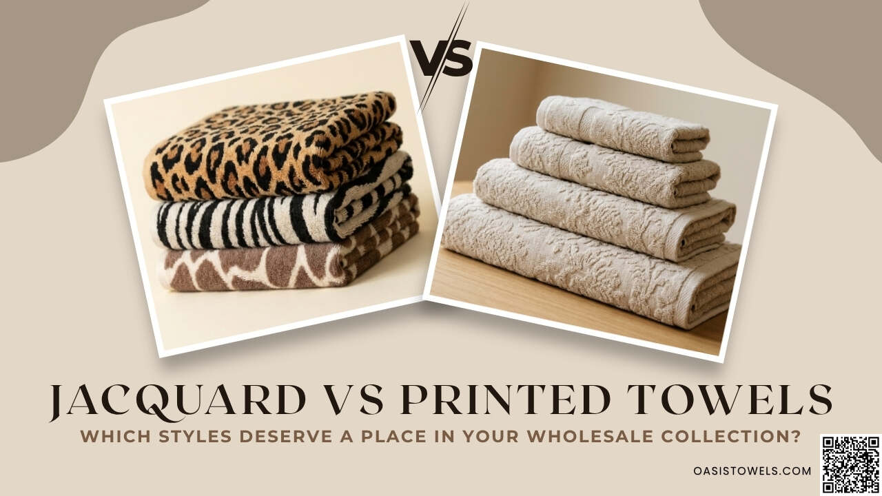 Jacquard and printed towels for wholesale collections