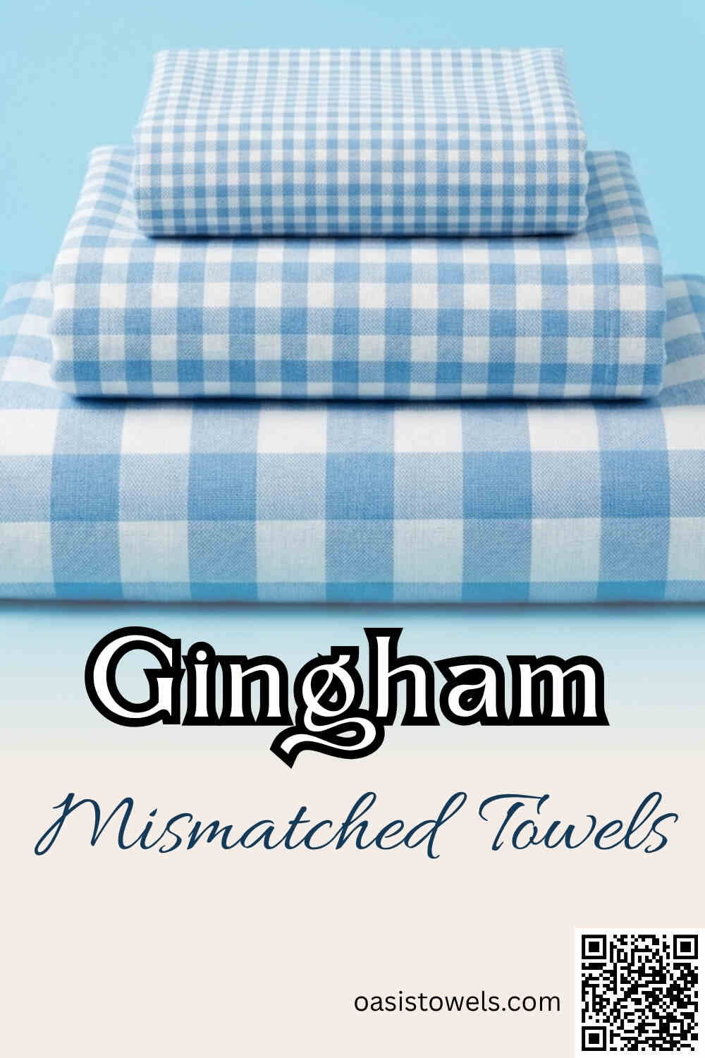 Mixed-gingham check towel set Mixed-gingham check towel set