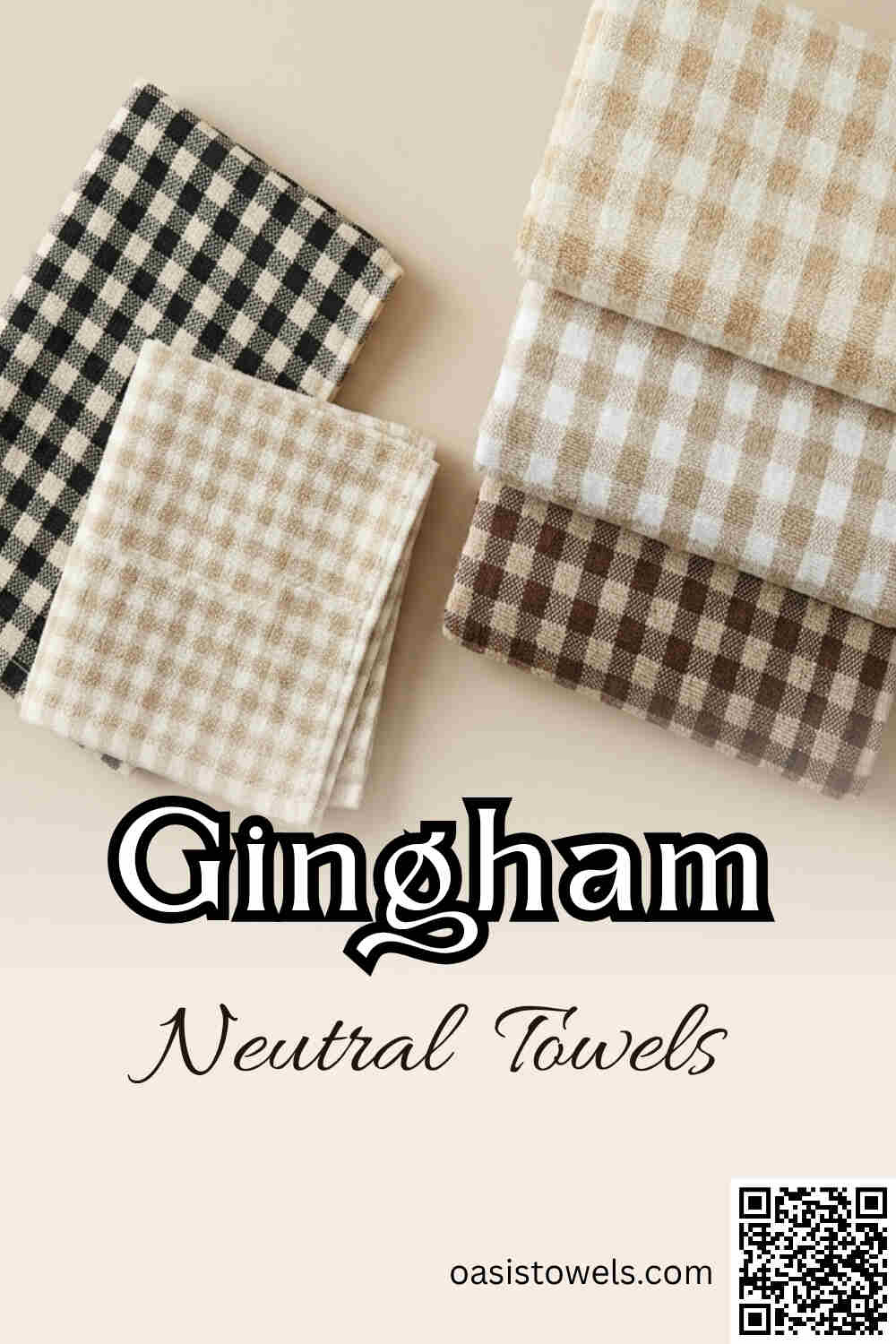 Neutral check gingham towels Neutral check gingham towels