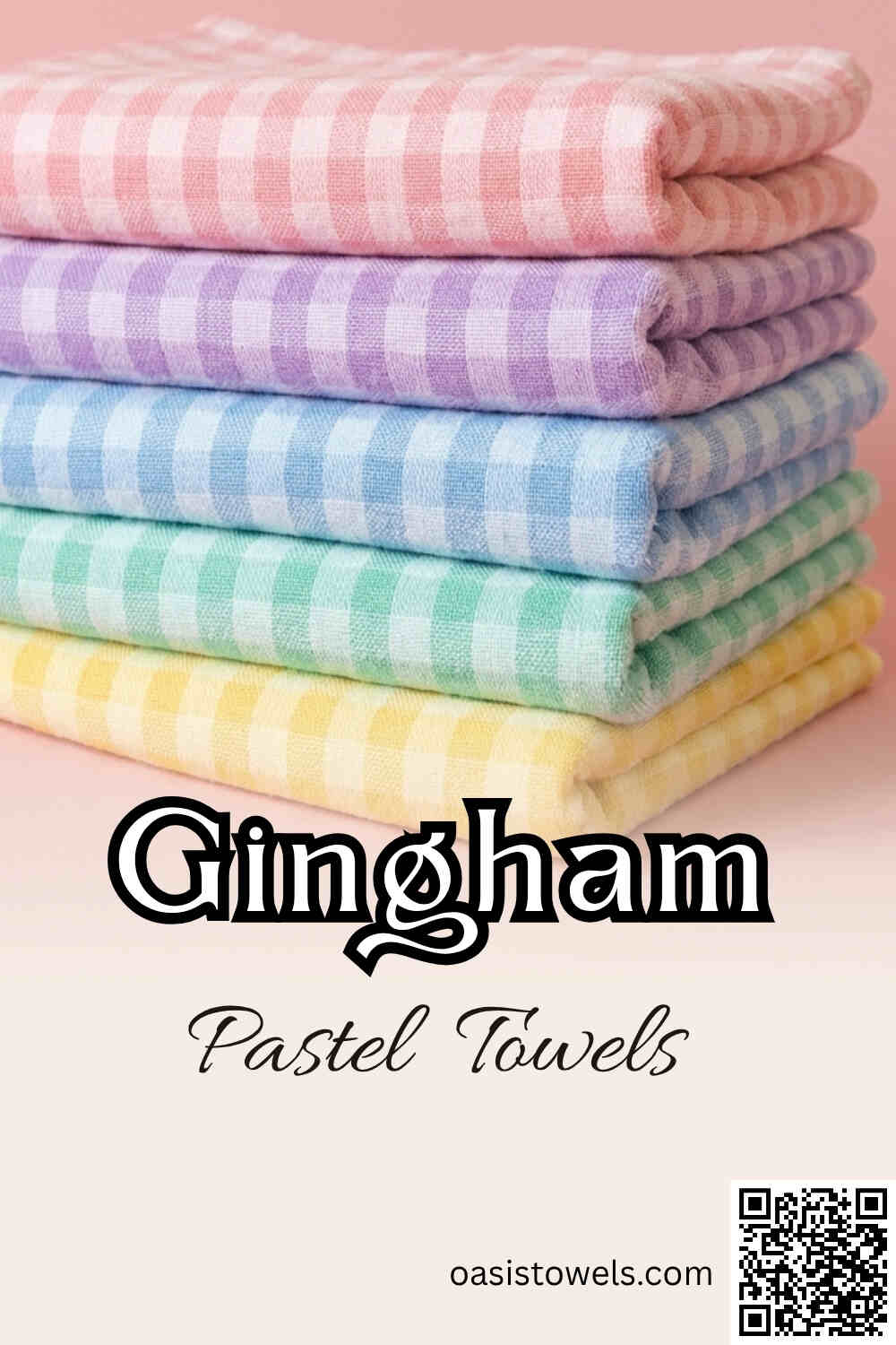 Pastel gingham checked towels Pastel gingham checked towels