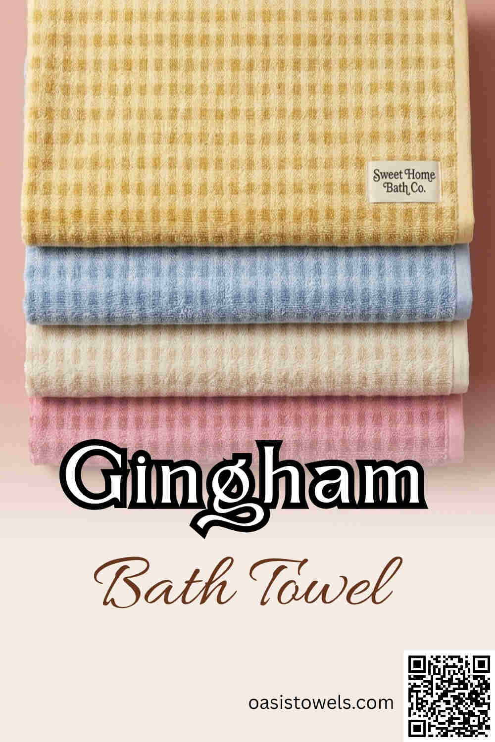 Tiny gingham check bath towels Tiny gingham check bath towels