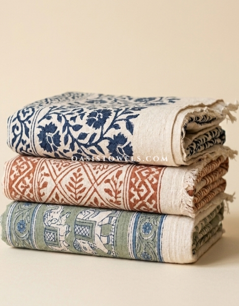 handblock printed towels supplier